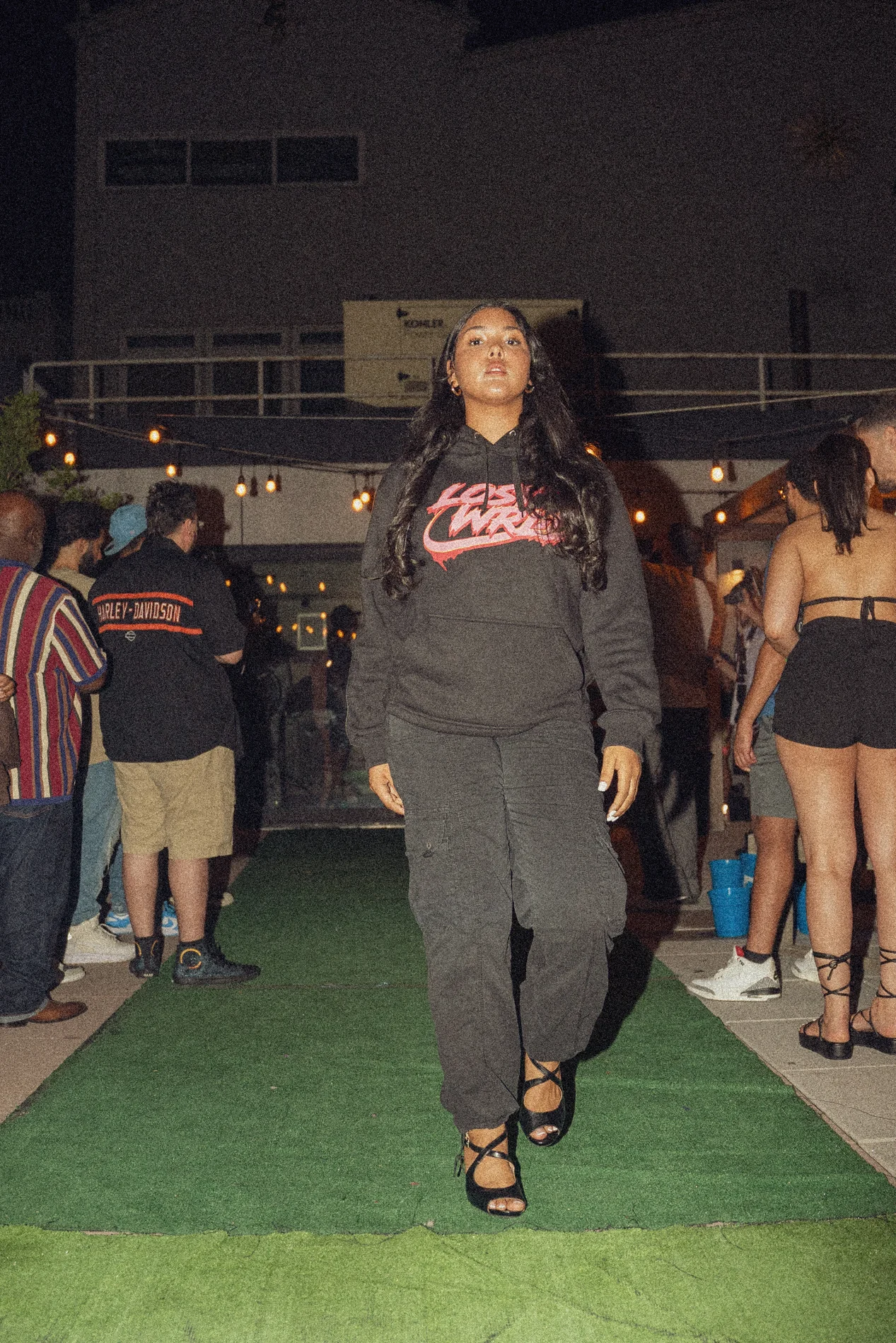 Orbital Pullover Hoodie — Black / Pink